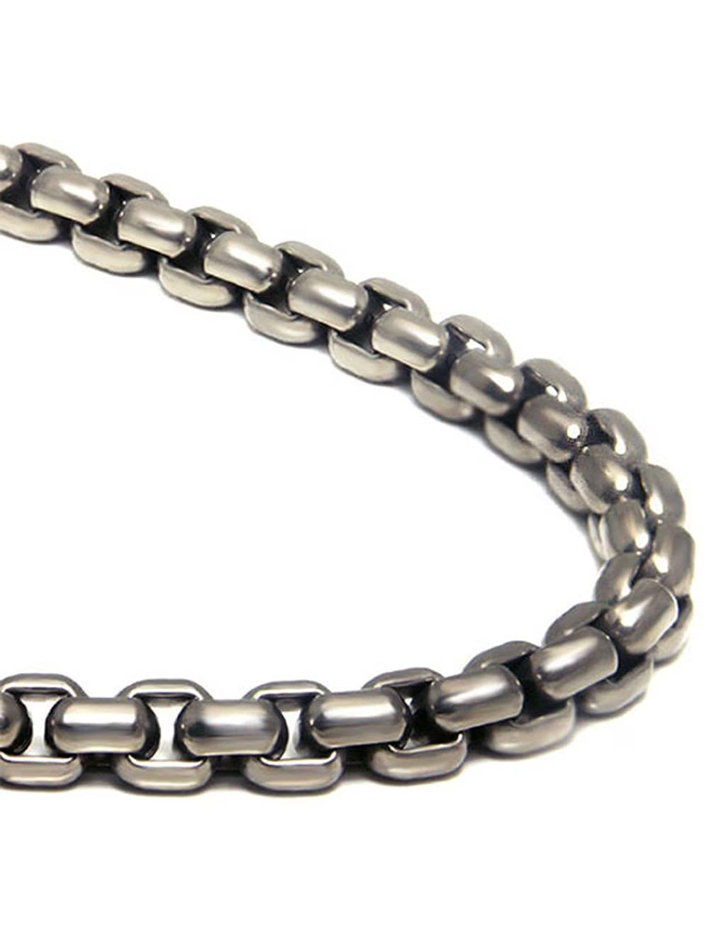 Titanium 7MM Box Link Matte Finish Gray Necklace Chain 18" R735
