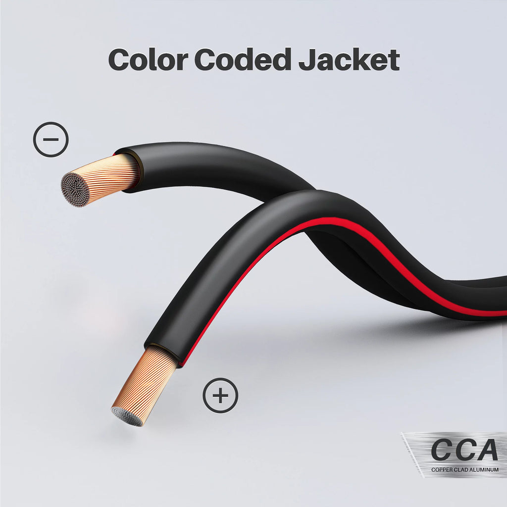 12 Gauge Copper Clad Aluminum Speaker Wire, Black 200 ft L8462