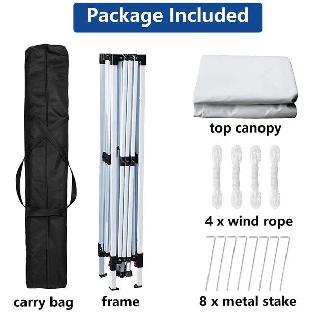 10x10 White Pop-up Canopy Tent with Bag A445179