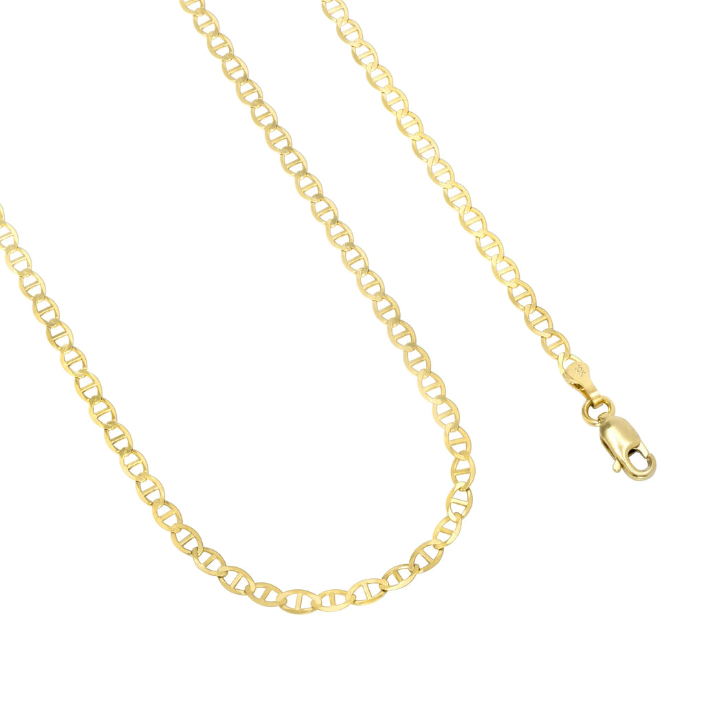10k Yellow Gold Solid Anchor Chain Necklace 16" - 30" F990183