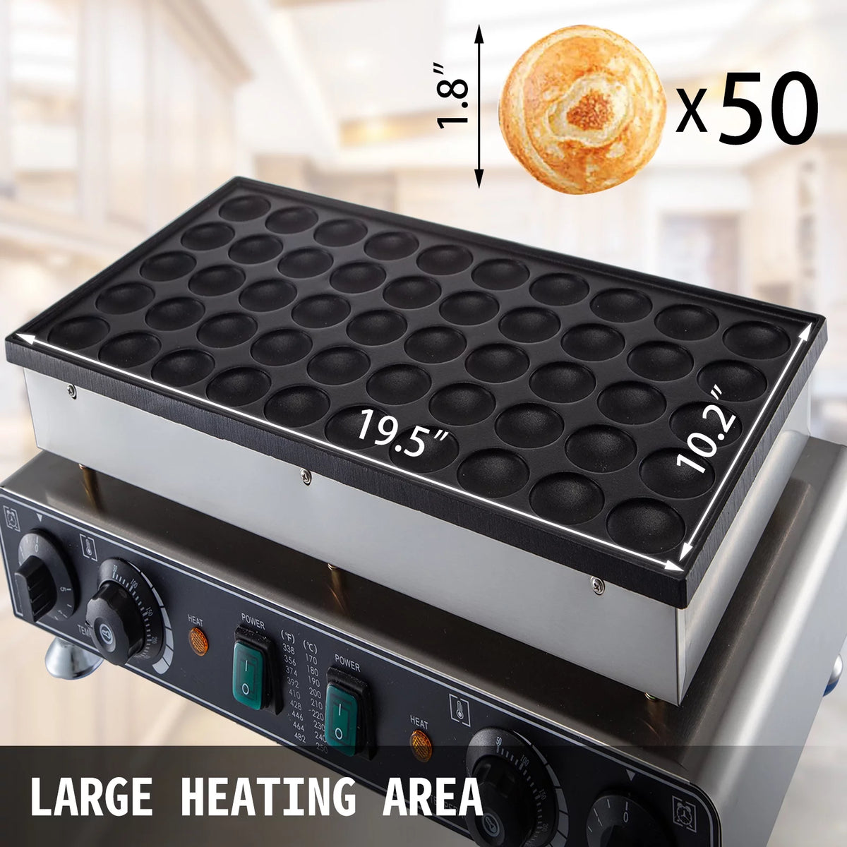 110V 50 Pieces 1700W Nonstick Mini Dutch Pancake Maker P336