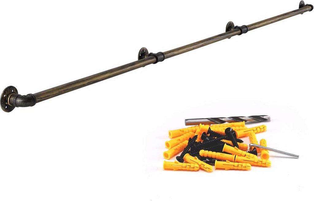 10FT Matte Black Metal Stair Handrail H3158