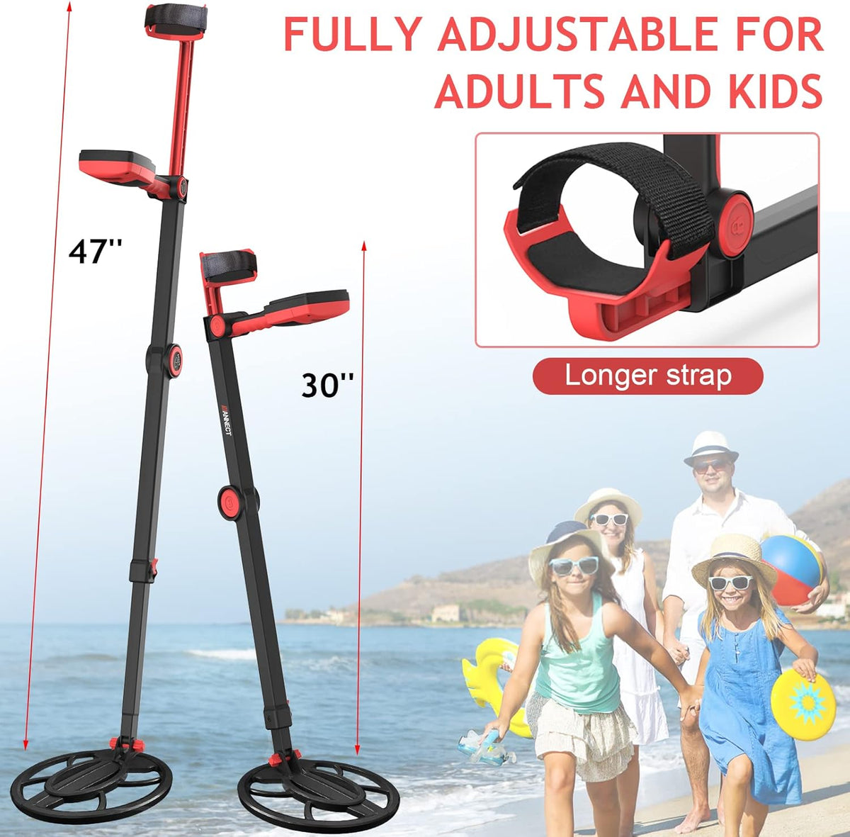 10'' Waterproof Metal Detector with Five Detection Modes E953