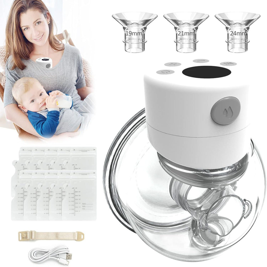 Electric Wearable Breast Pump, Hands Free, Portable, 2 Mode & 9 Levels, LCD Display B8631