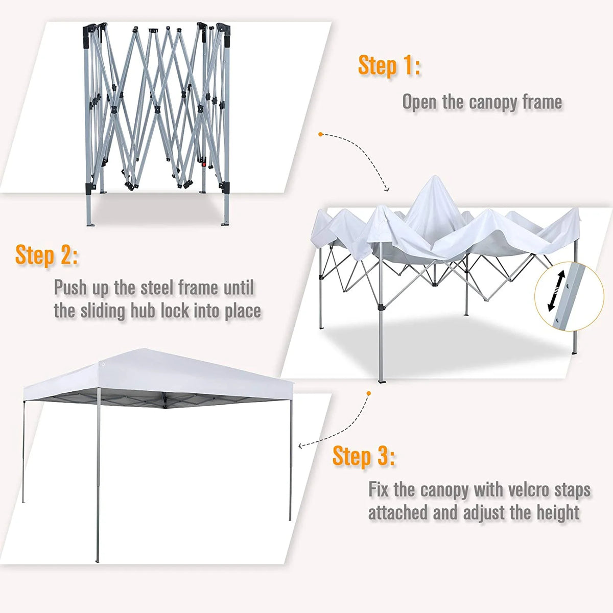 10x10 White Pop-up Canopy Tent with Bag A445179