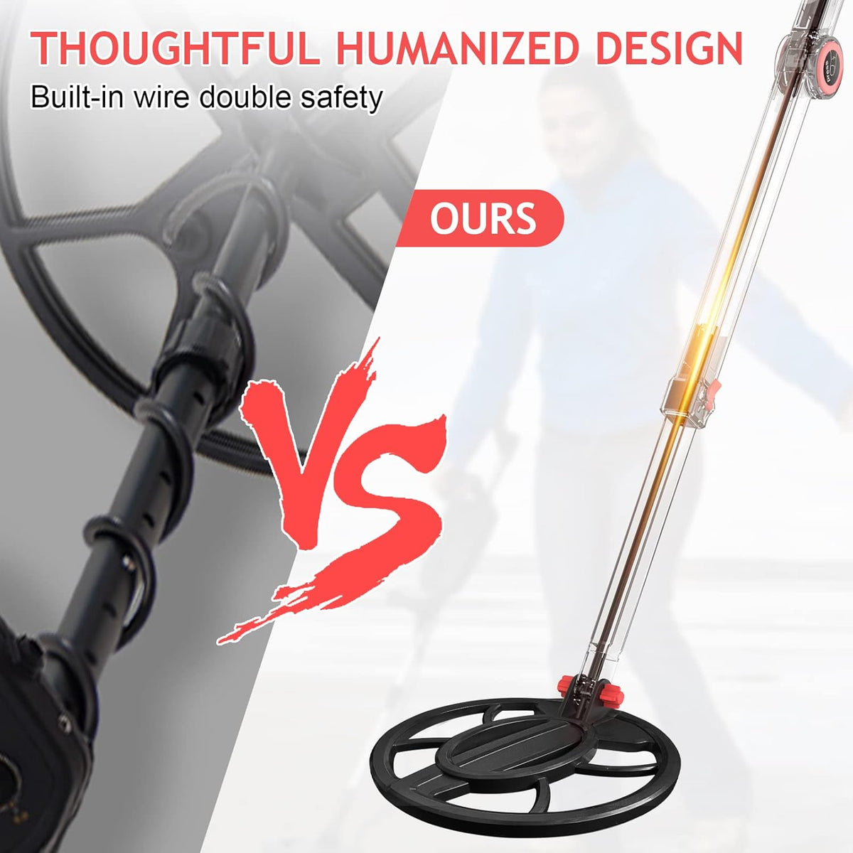 10'' Waterproof Metal Detector with Five Detection Modes E953