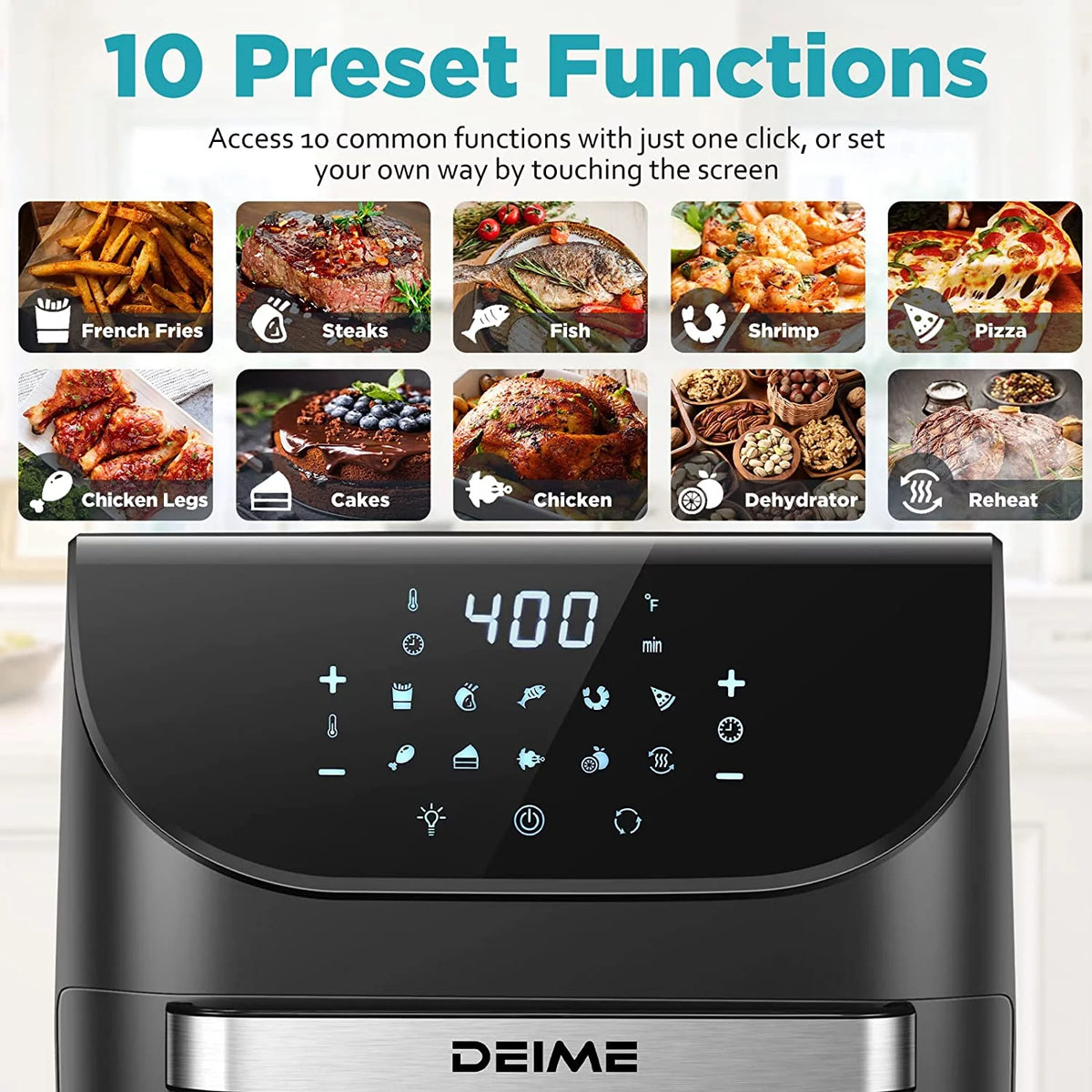 12 QT 1700W Air Fryer with LCD Touch Screen C6746