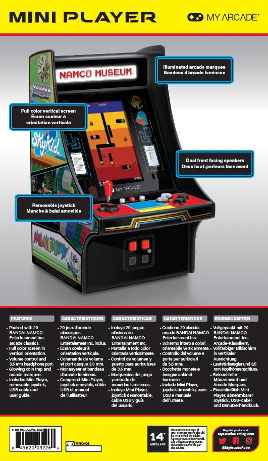 10 Inch Mini Arcade Machine Cabinet with 35 Retro Games U2687