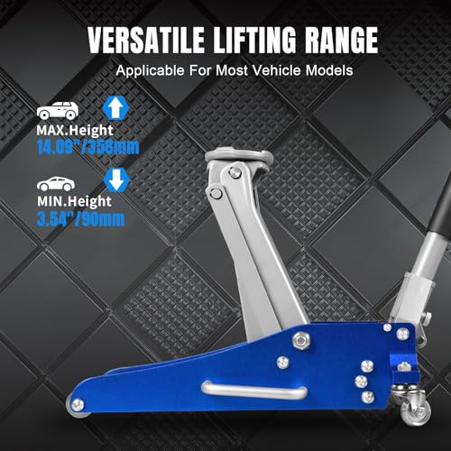 1.5 Ton Hydraulic Low Profile Aluminum and Steel Racing Floor Jack with Dual Piston Quick Lift Pump N2272