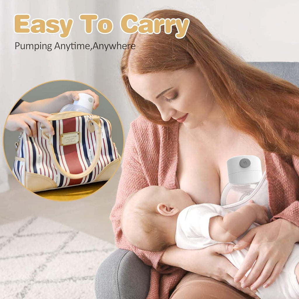 Electric Wearable Breast Pump, Hands Free, Portable, 2 Mode & 9 Levels, LCD Display B8631