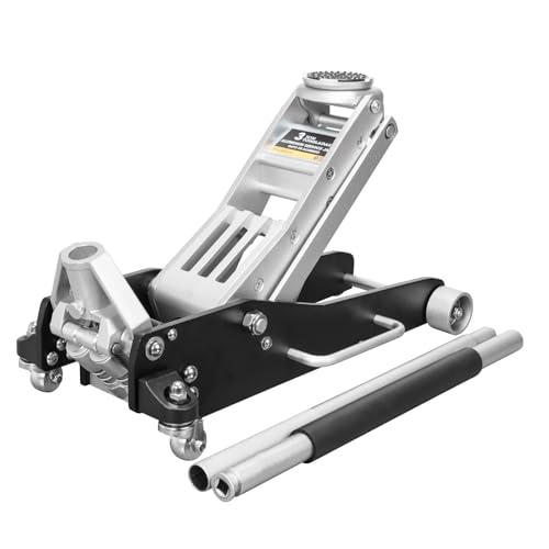 1.5 Ton Hydraulic Low Profile Aluminum and Steel Racing Floor Jack with Dual Piston Quick Lift Pump N2272