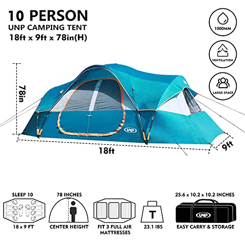 10-Person Double Layer Waterproof Camping Tent N204
