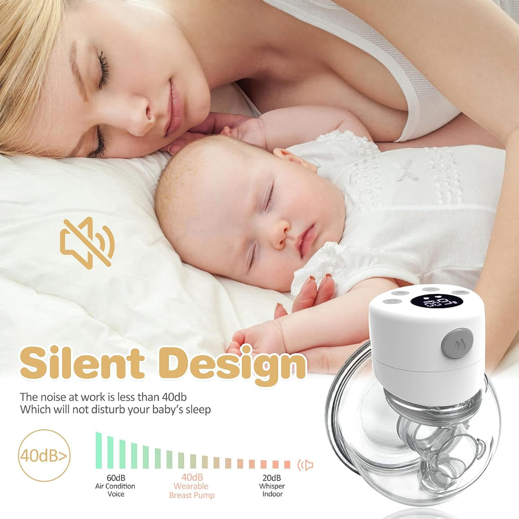 Electric Wearable Breast Pump, Hands Free, Portable, 2 Mode & 9 Levels, LCD Display B8631
