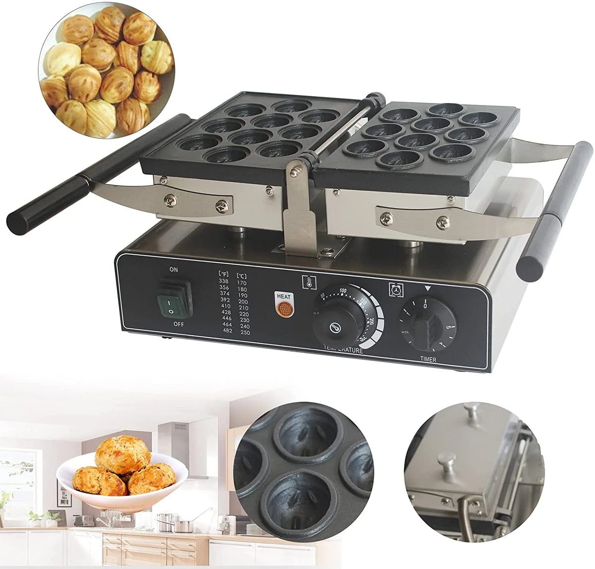 10 Holes Non-Stick Waffle Maker Q935