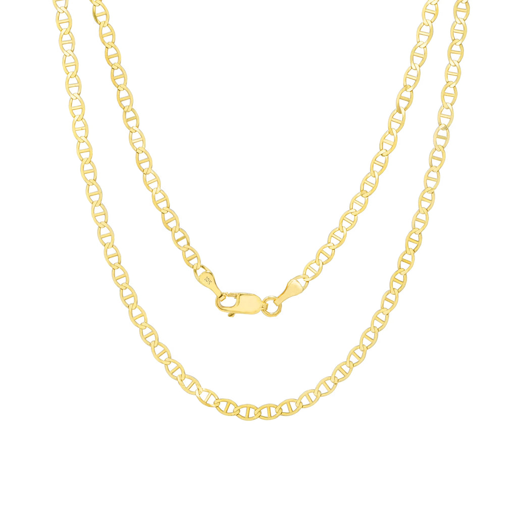 10k Yellow Gold Solid Anchor Chain Necklace 16" - 30" F990183