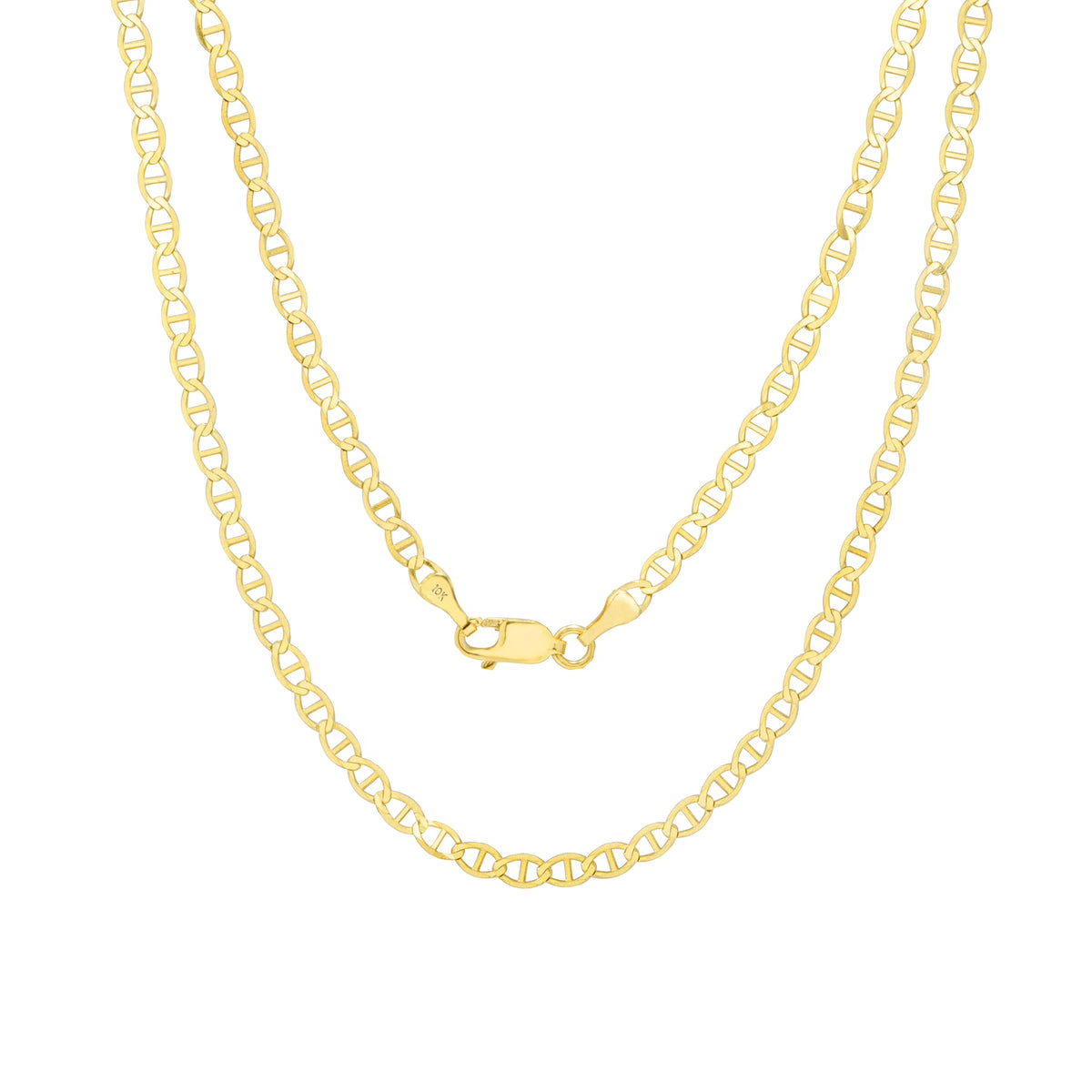 10k Yellow Gold Solid Anchor Chain Necklace 16" - 30" F990183