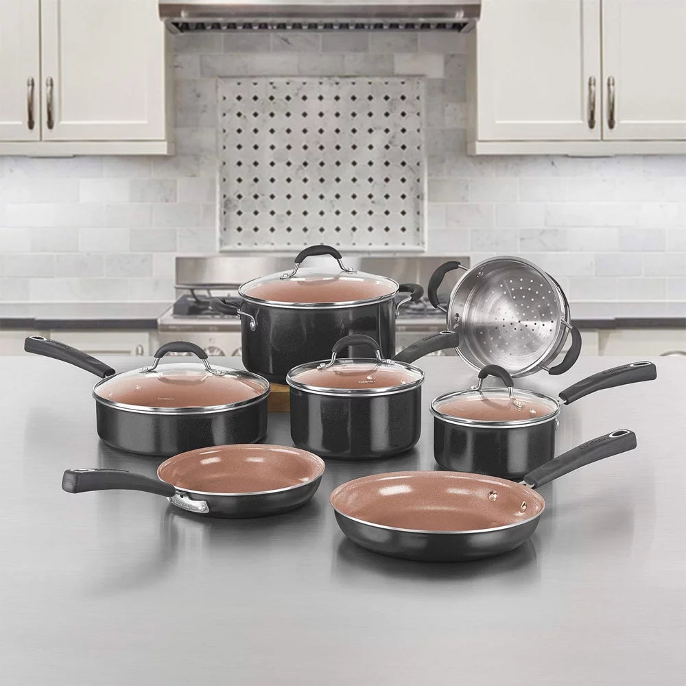 11 Pc Non Stick Cookware Set with Oven Mitt C83724