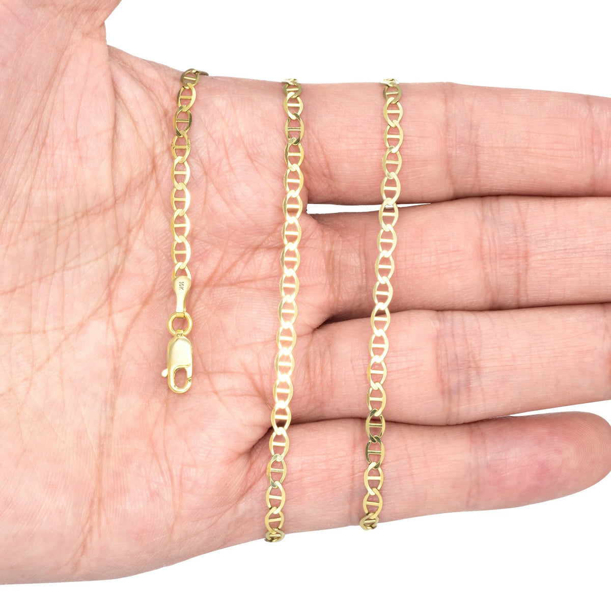 10k Yellow Gold Solid Anchor Chain Necklace 16" - 30" F990183