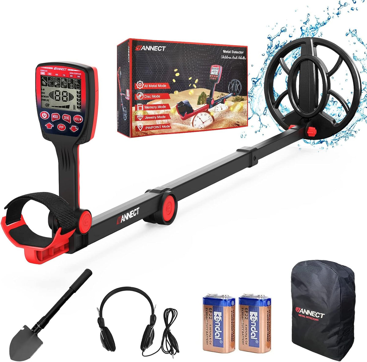 10'' Waterproof Metal Detector with Five Detection Modes E953
