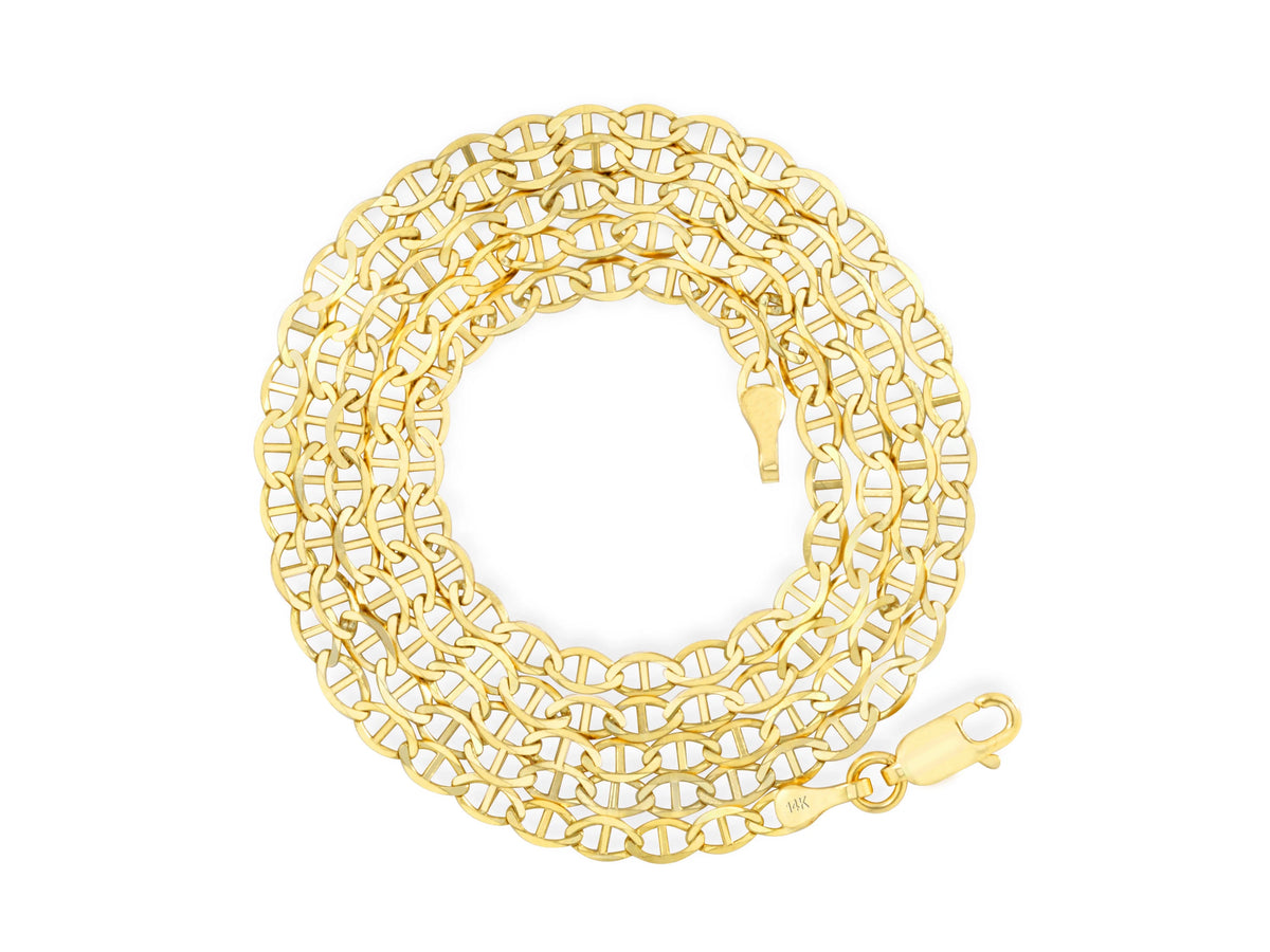 10k Yellow Gold Solid Anchor Chain Necklace 16" - 30" F990183