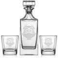 Whiskey Decanter Gift Set With 2 Old Fashioned Glasses P932