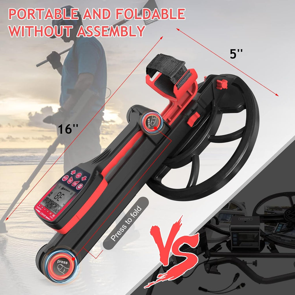 10'' Waterproof Metal Detector with Five Detection Modes E953