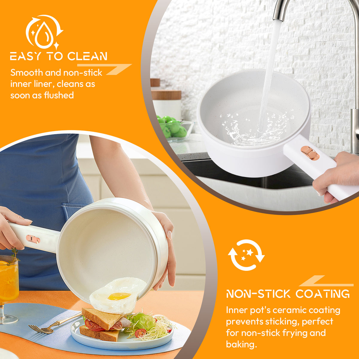 1.6L Non-stick Electric Hot Pot with Steamer I578077