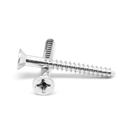 #9 x 2 1/2 inch Wood Screw Phillips Flat Head Low Carbon Steel Zinc Plated Pk 500 R200