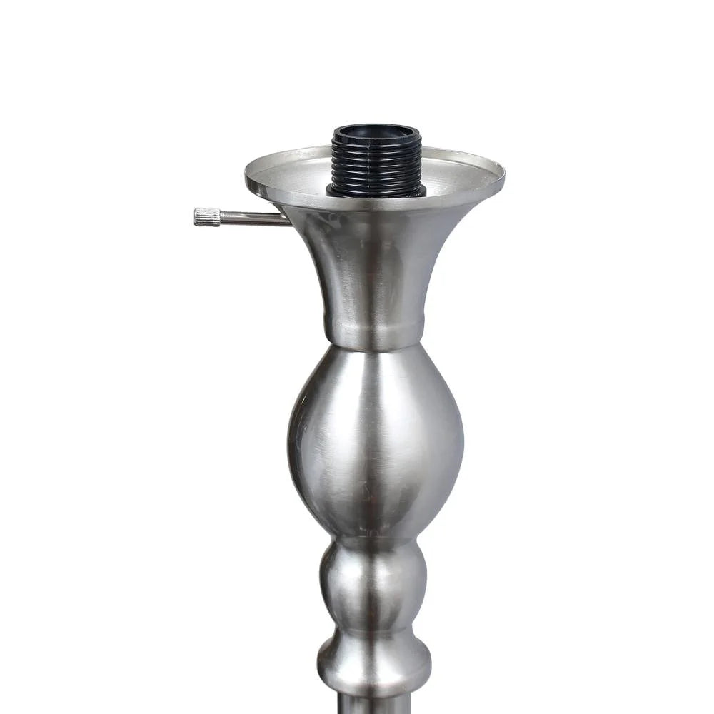 1 Light Brushed Nickel Torchiere Floor Lamp with White Glass Shade V8456